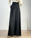 【SALE/25%OFF】emi+ フロントタックハイウエスワイドシルエットスラックス エミプラス パンツ スラックス・ドレスパンツ ピンク グレー ブラック【...
