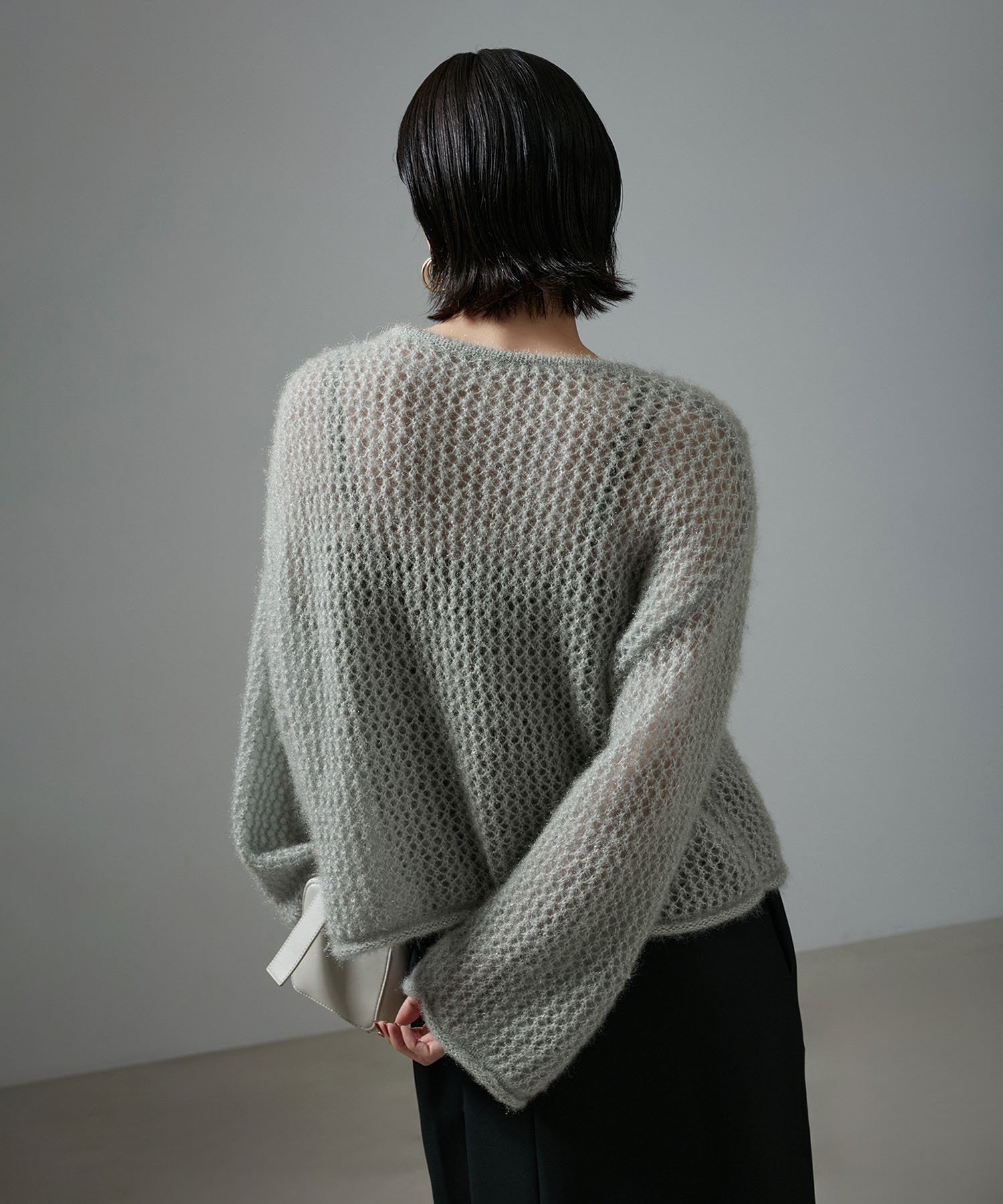 【SALE／40%OFF】SALON adam et rope' 【WEB限定】フラッフィシアーニットプルオーバー サロン アダム エ ロペ トップス ニット ブルー ベージュ グレー【送料無料】