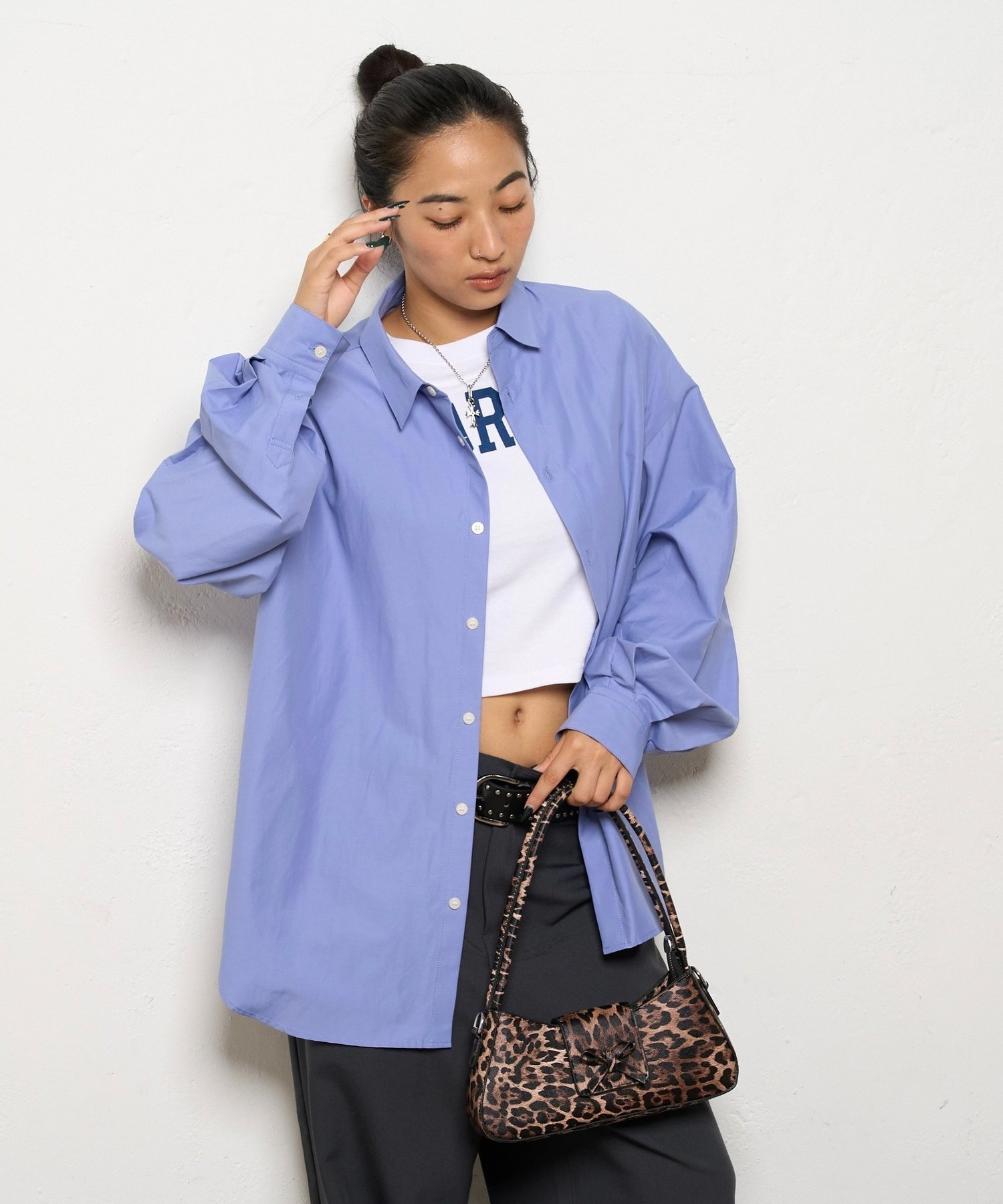 【SALE／62%OFF】PAL GROUP OUTLET 【WHO'S WHO gallery】ブロードルーズシャツ パル グループ アウトレット トップス シャツ・ブラウス ブルーのサムネイル