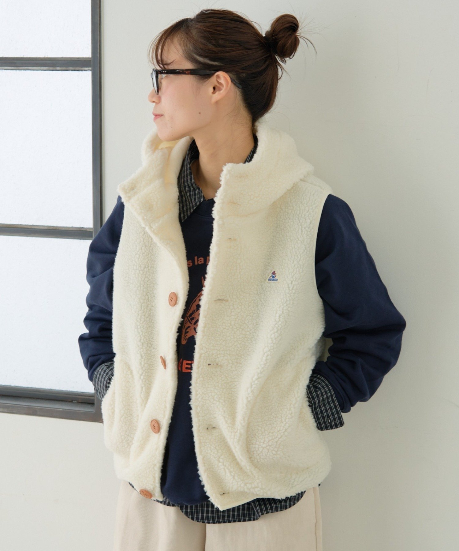 CIAOPANIC TYPY 【GEVACO】ボアフリースフードベスト チャオパニックティピー トップス ベスト・ジレ ..