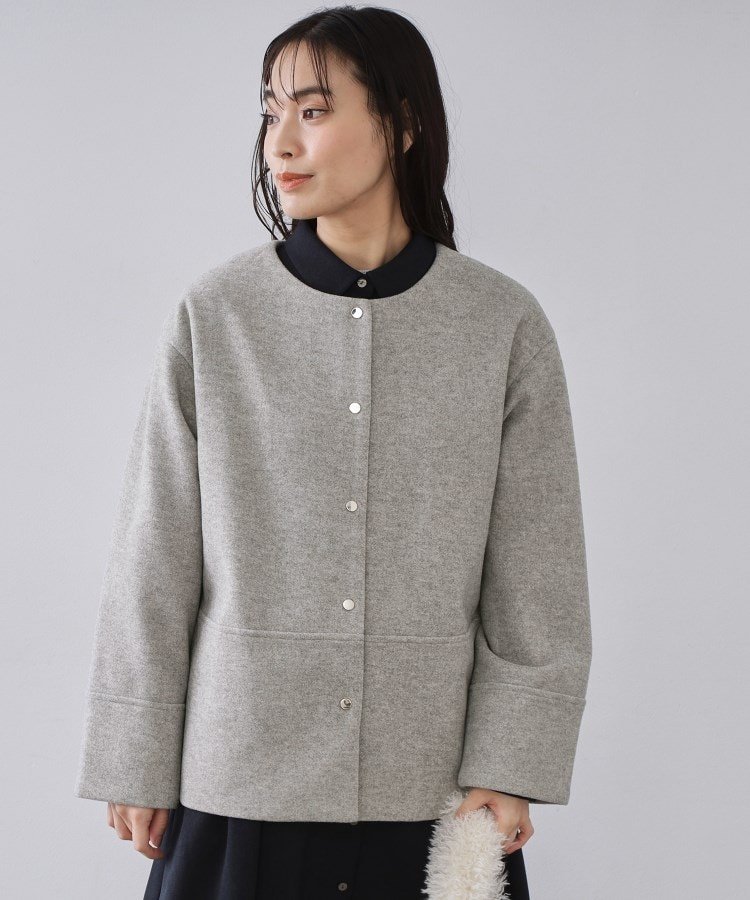 楽天市場】ノーカラーコート（カラーグレー）（コート