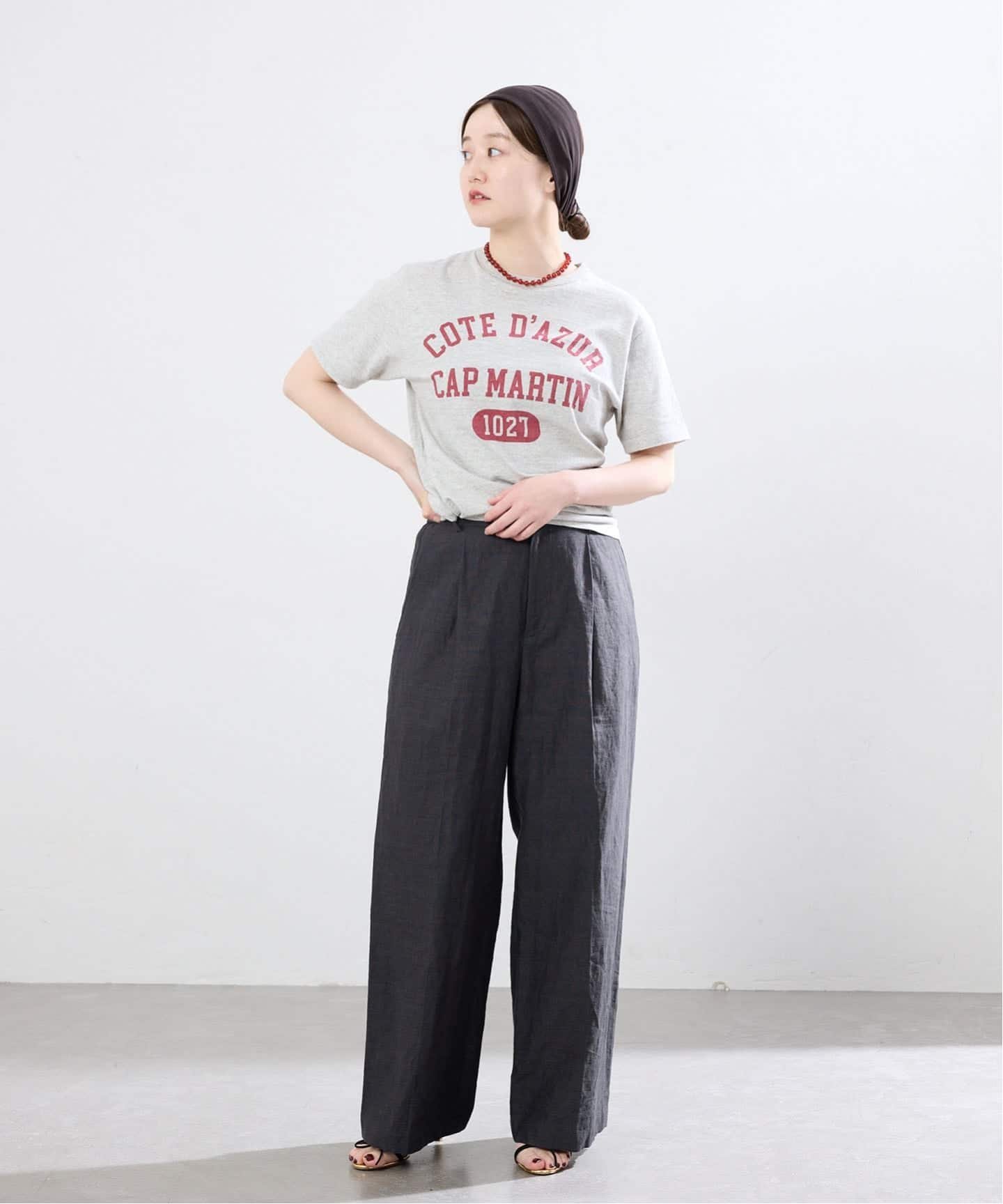 IENA 《セットアップ対応》ウォッシャブル リネン混スラックス イエナ パンツ スラックス・ドレスパンツ ベージュ ブラック
