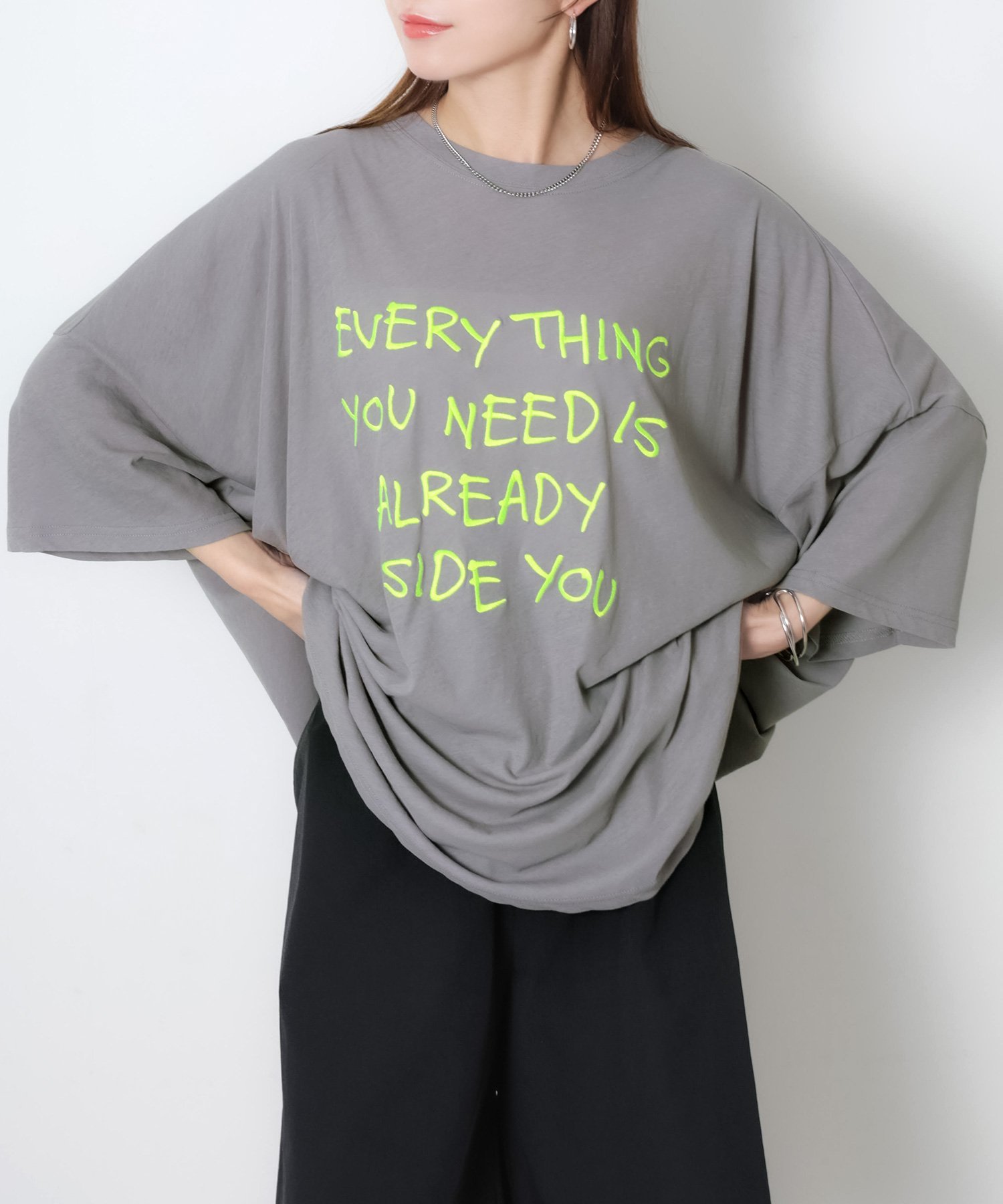 Rakuten - 【SALE／6%OFF】Riberry 配色ロゴ刺繍シアーBIGTシャツ リベリー トップス カットソー・Tシャツ ブラック グレー ホワイト
