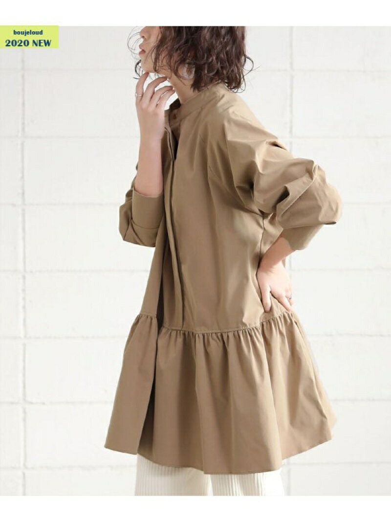 【SALE／50%OFF】Bou Jeloud 裾フレアシャツTUN ブージュルード ワンピース・ドレス チュニック ベージュ ブラック ホワイトのサムネイル