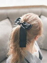 メゾンドフルール バレッタ Maison de FLEUR ビジューサテンリボンバレッタ メゾン ド フルール ヘアアクセサリー その他のヘアアクセサリー ブラック ピンク