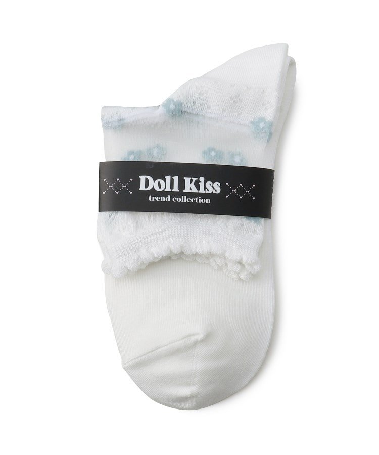 Doll Kiss シースルー花柄ソックス エスペランサ 靴下・レッグウェア 靴下 ホワイト
