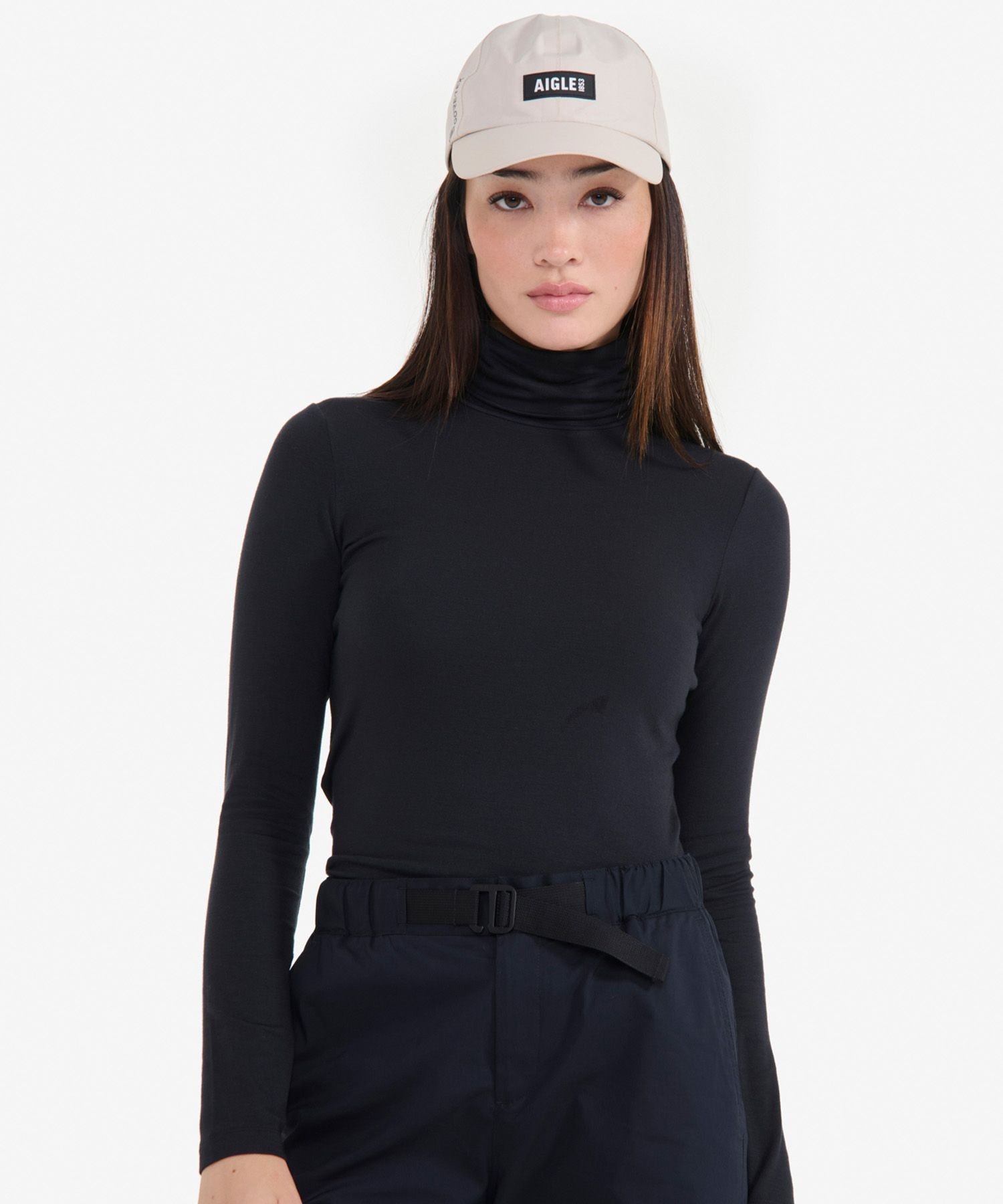 【SALE／50%OFF】AIGLE タートルネックTシャツ / ハイネックトップ エーグル トップス カットソー・Tシャツ ブラック ピンク【送料無料】