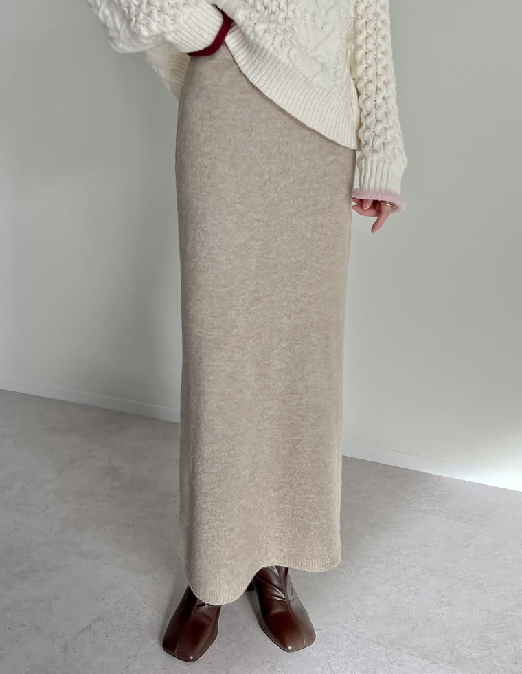 【SALE／35%OFF】Re:EDIT スパンコールラメミックスニットナロースカート リエディ スカート ロング・マキシスカート ブラック ベージュ stylife-14863831 Rakuten Fashion サンプル画像2