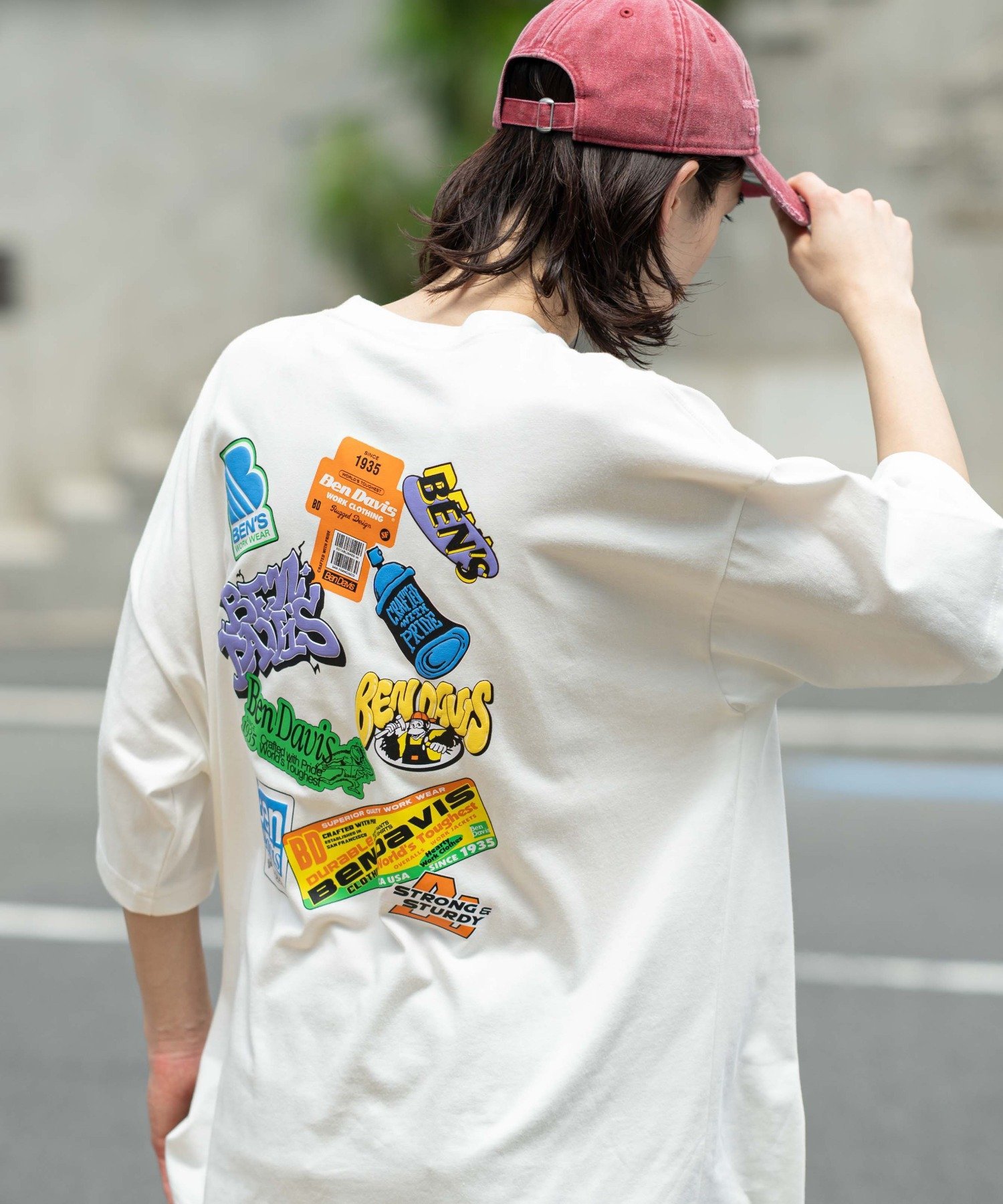 WEGO MEN'S 別注BENDAVISクールタッチグラフィックT(SS) ウィゴー トップス カットソー・Tシャツ ブラック ピンク ホワイト ブラウン【送料無料】