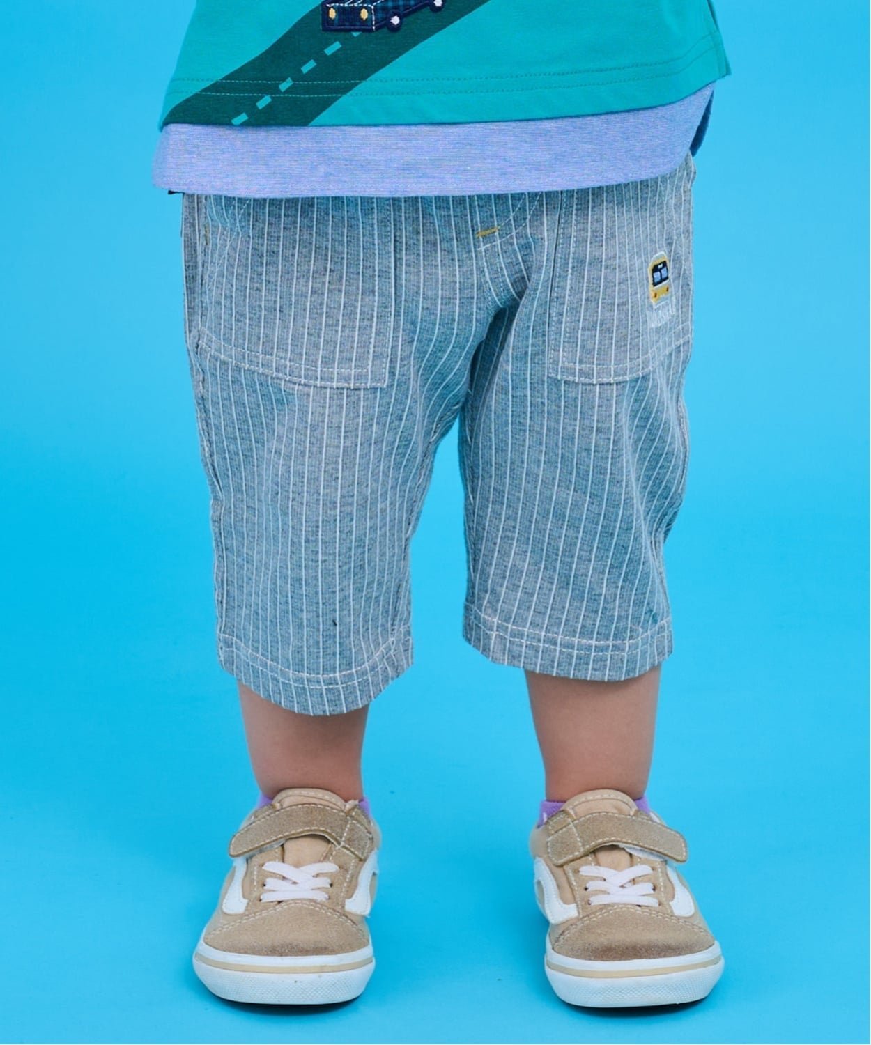 Long-Trousers, Trousers - kladskap 電車ストライプ6分丈パンツ ナルミヤオンライン パンツ その他のパンツ ブルー グレー【送料無料】