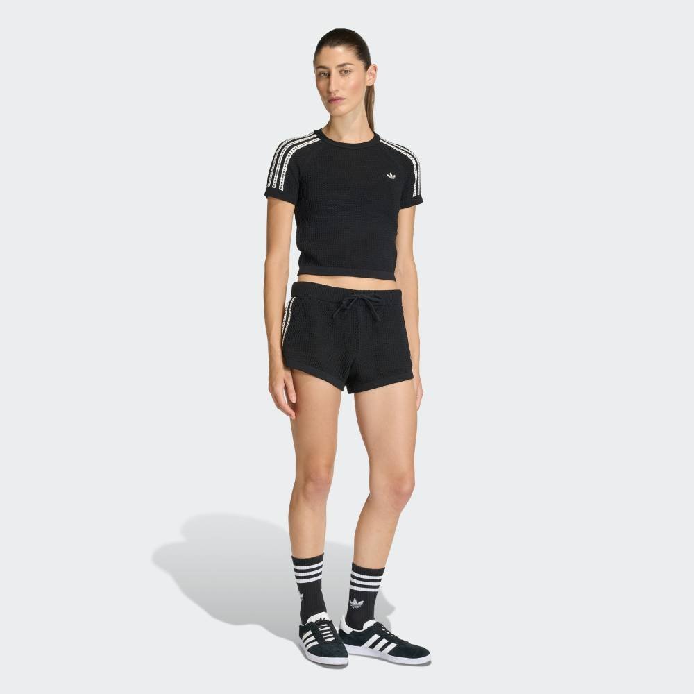 adidas 【公式】アディダス adidas ニット クロシェ カリ ティー アディダス トップス カットソー・Tシャツ ブラック【送料無料】