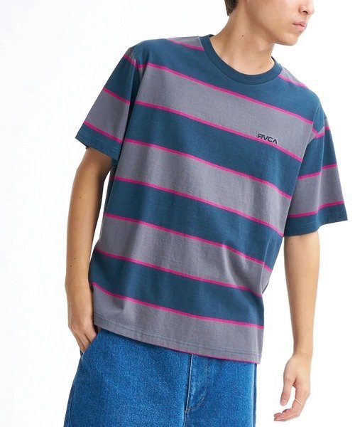 SELECT BRANDS RVCA/ルーカ 16/2 STRIPE SS Tシャツ(MENS) ジャックローズ トップス カットソー・Tシャツ ネイビー ブラック