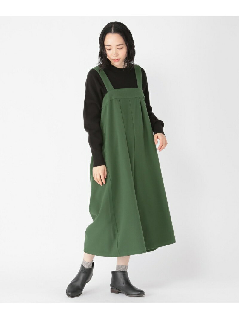 【SALE／70%OFF】studio CLIP (W)2WAYナチュラルキモウサロペット スタディオクリップ オールインワン・オーバーオール オーバーオール・サロペット グリーン ブラウン ブラックのサムネイル