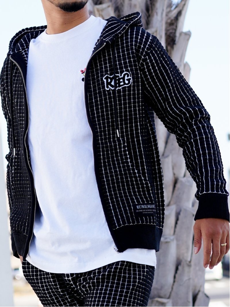 Retro Engine RetroEngine/(M)RTEG B/W Chenille PK アダムスジャグラー トップス パーカー・フーディ..