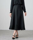 【SALE/40%OFF】ANAYI バックサテンレース刺繍 スカート アナイ スカート ミディアムスカート ブラック【送料無料】