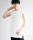 Audience 日本製/国産VORTEX 8オンス(MVS天竺)サイドスリットノースリーブTシャツ ロッキーモンロー トップス ノースリーブ・タンクトップ ブ...