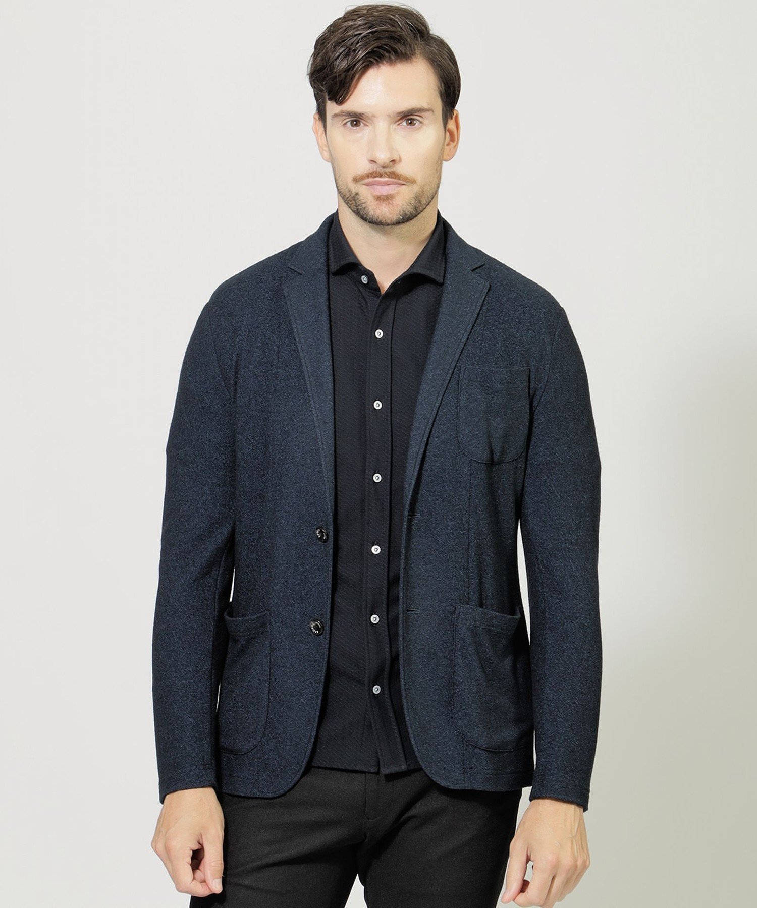 【SALE／70%OFF】EPOCA UOMO リングヤーンジャージージャケット エポカ ジャケット・アウター その他のジャケット・アウター ネイビー グレー【送料無料】