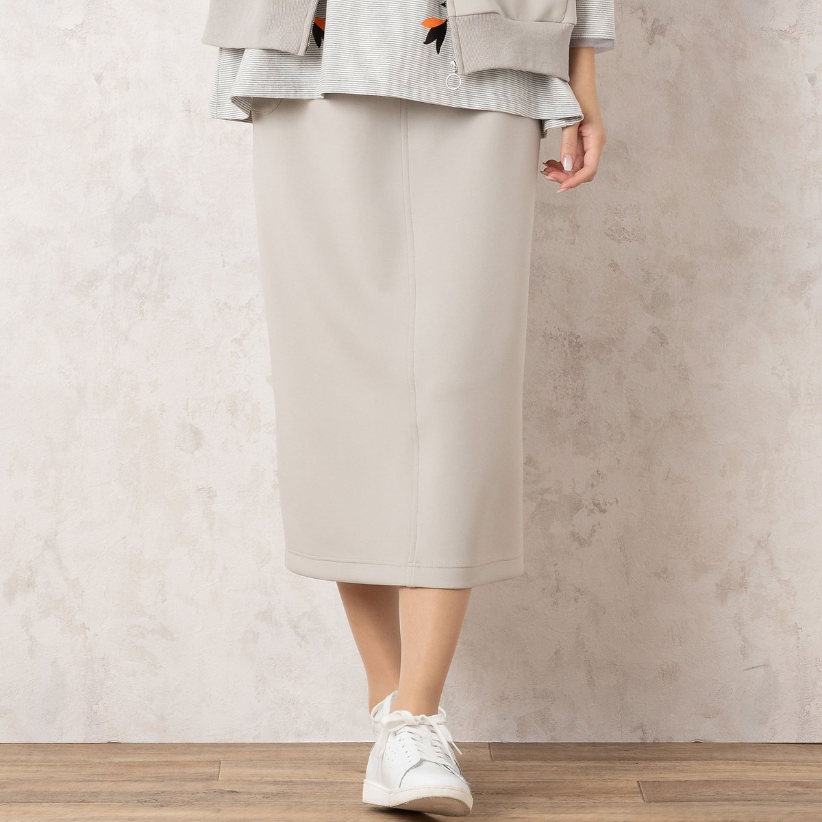 【SALE/50%OFF】missel 【洗える・セットアップ可能】ウエストリボン ストレートスカート ミゼール スカート その他のスカート ベージュ ネイビー【送料無料】