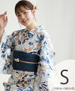 Nico@ntique ニコアンティーク 浴衣3点セット フロスティブルーの花 Sサイズ ウタタネ 着物・浴衣・和装小物 浴衣 ブルー【送料無料】