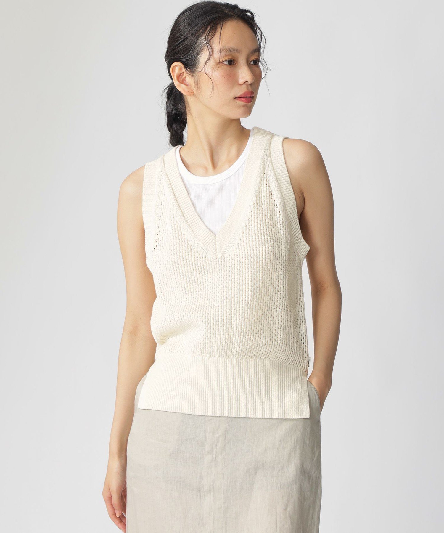 COLDA ニット ベスト / COLDAALF KNIT WOMAN エコアルフ トップス ニット ホワイト
