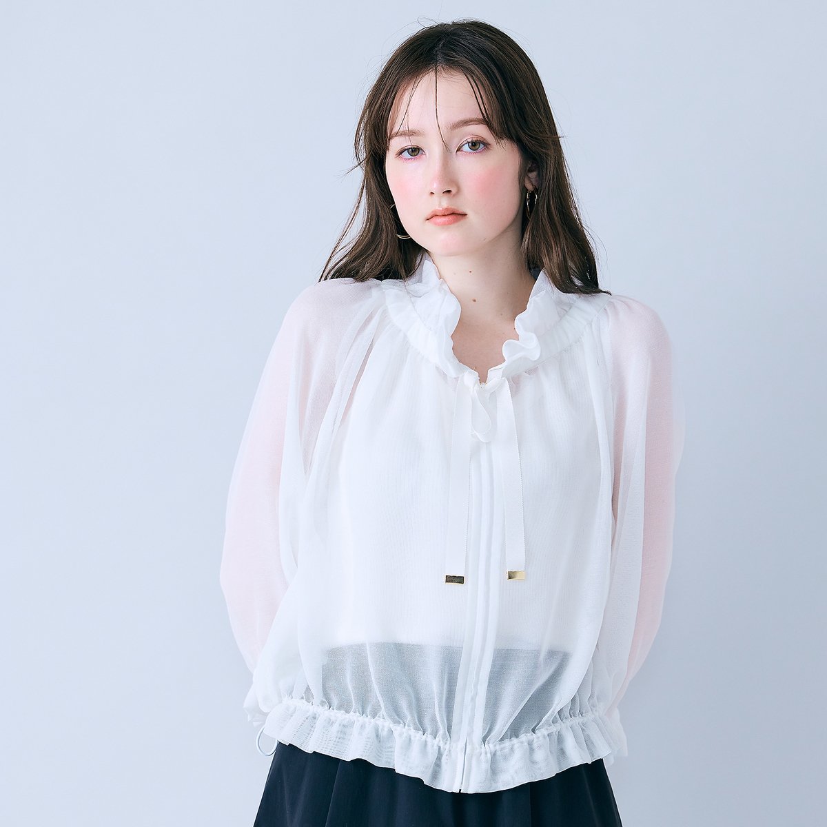 Audie a Muses ライトメッシュブルゾン ローズティアラ ジャケット・アウター ブルゾン・ジャンパー ブラック ホワイト【送料無料】