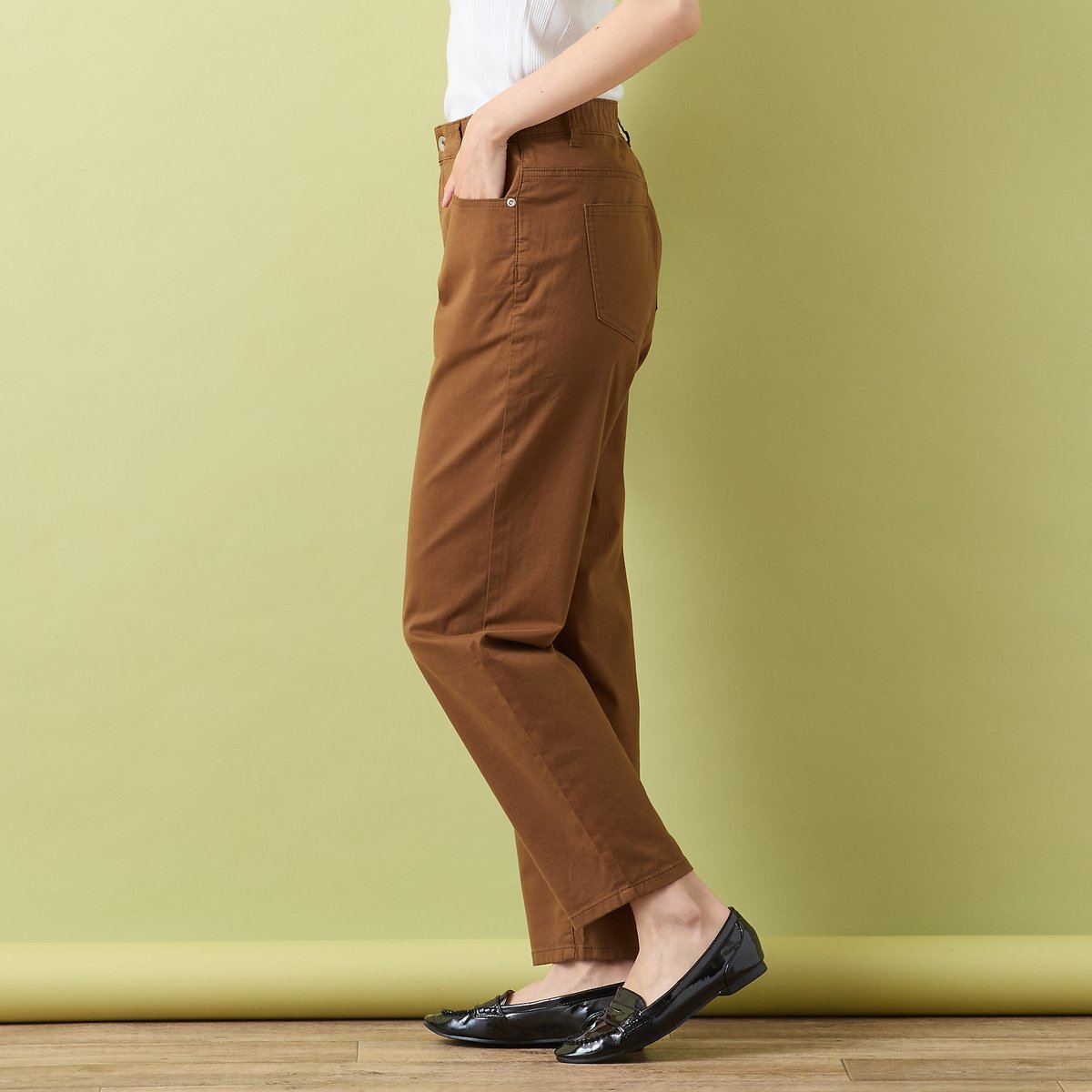 PISANO 【手洗いOK・INDIMARKコラボ】テーパードパンツ ピサーノ パンツ その他のパンツ ネイビー ブラウン
