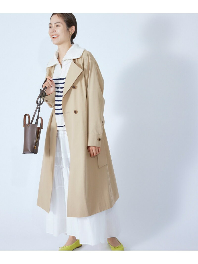 【SALE／60%OFF】ROPE' ノーカラーシャンブレーダブルコート ロペ ジャケット・アウター トレンチコート ブルー ベージュ イエロー【送料無料】のサムネイル