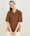 【SALE／20%OFF】FRAPBOIS OPシャツ フラボア シャツ/ブラウス 半袖シャツ ブラック ブラウン【送料無料】