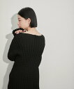 【SALE／30%OFF】ADAM ET ROPE' FEMME 【サステナブル】凹凸ワッフルプルオーバー アダムエロペ トップス カットソー・Tシャツ ブラック ホワイト レッド【送料無料】