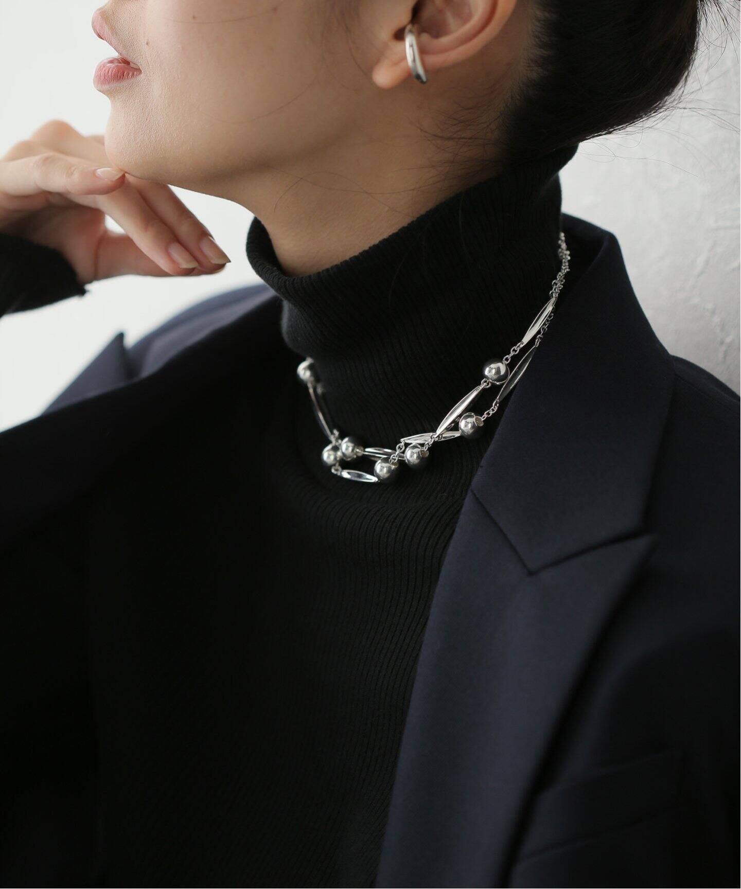 JOURNAL STANDARD L ESSAGE 【SAPIR BACHAR/サピア バシャール】SPIKE DOUBLE NECKLACE:ネックレス ジャーナルスタンダード レサージュ アクセサリー・腕時計 ネックレス シルバー【送料無料】