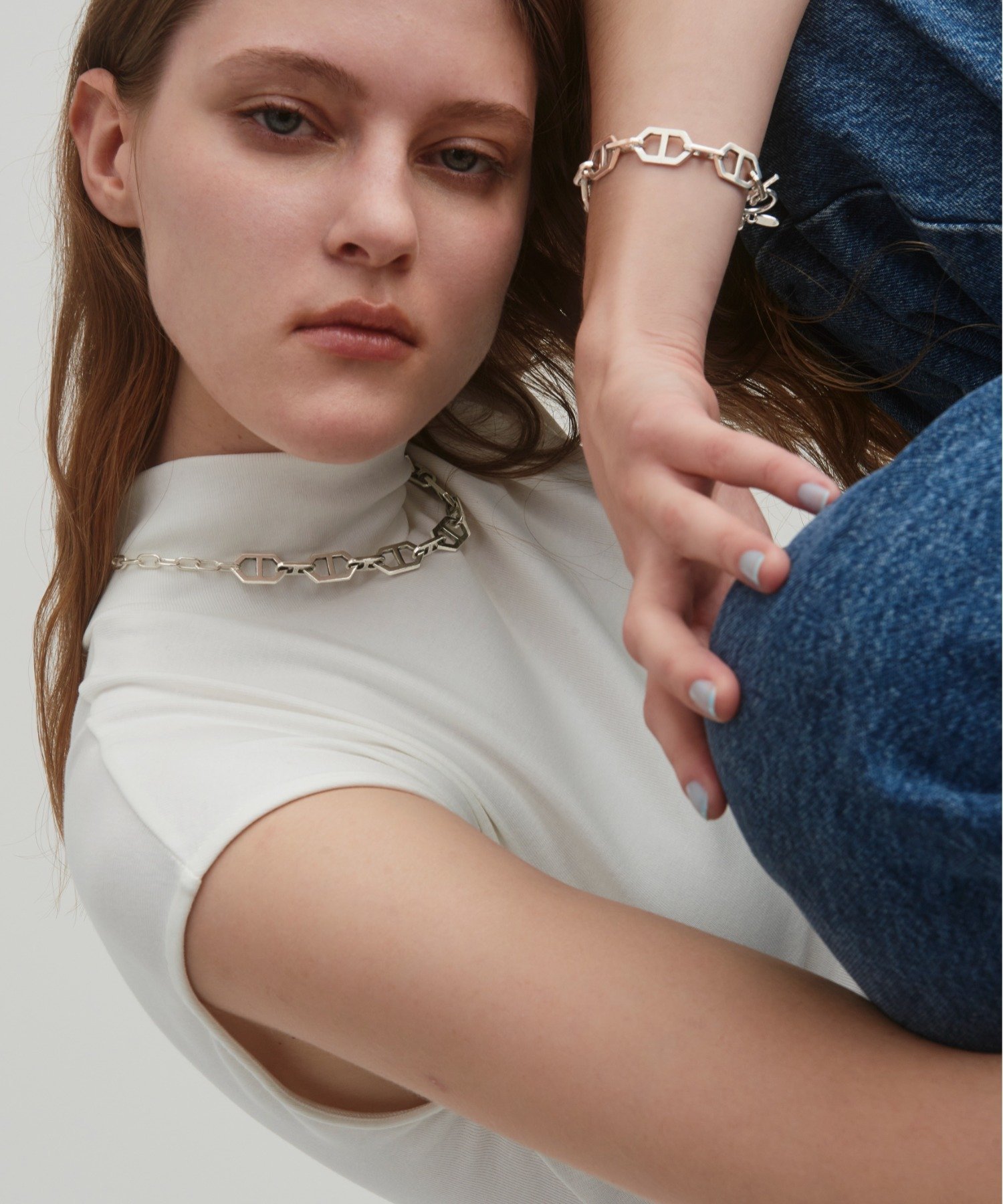 quip queint quip queint/scutum necklace QU119 シルバー アンカーチェーン ネックレス セットアップセブン アクセサリー・腕時計 ネックレス ブラック【送料無料】