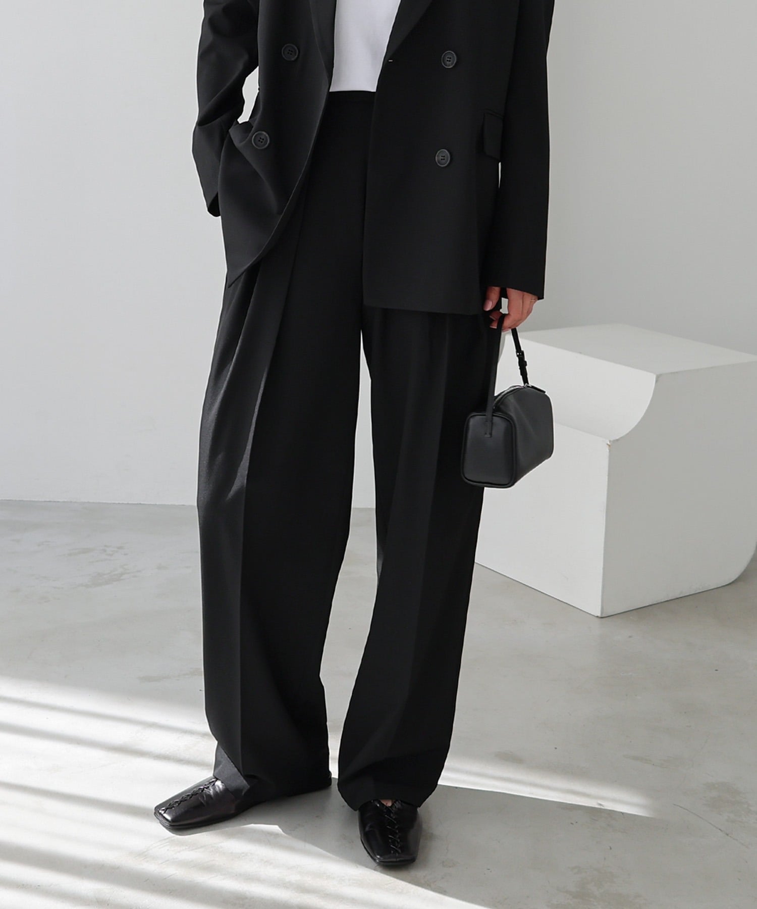 【SALE／50%OFF】evernavy TRストレッチ ダブルタック パンツ evernavy エバーネイビー アンドミー パンツ その他のパンツ グレー ネイビー ブラック【送料無料】のサムネイル