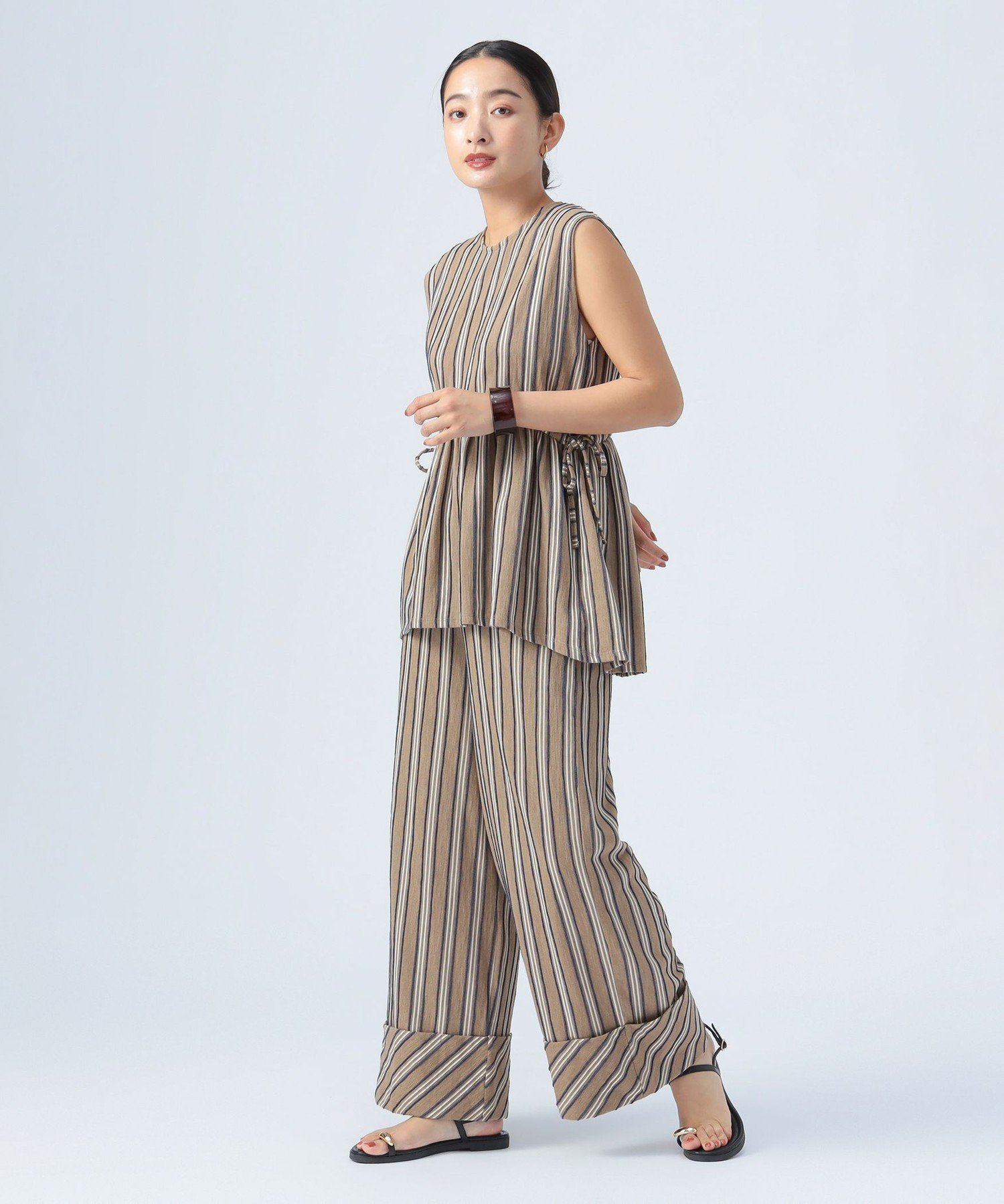 【SALE／40%OFF】BEAMS HEART WOMEN ストライプ ジャカード プルオーバー ビームス ハート トップス その他のトップス ブラウン ホワイト