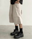NOWLE NOWLE/(M)【NOWLE】ルーズフィット ナイロン カーゴ ハーフパンツ チェルカ パンツ カーゴパンツ ベージュ ブラック【送料無料】