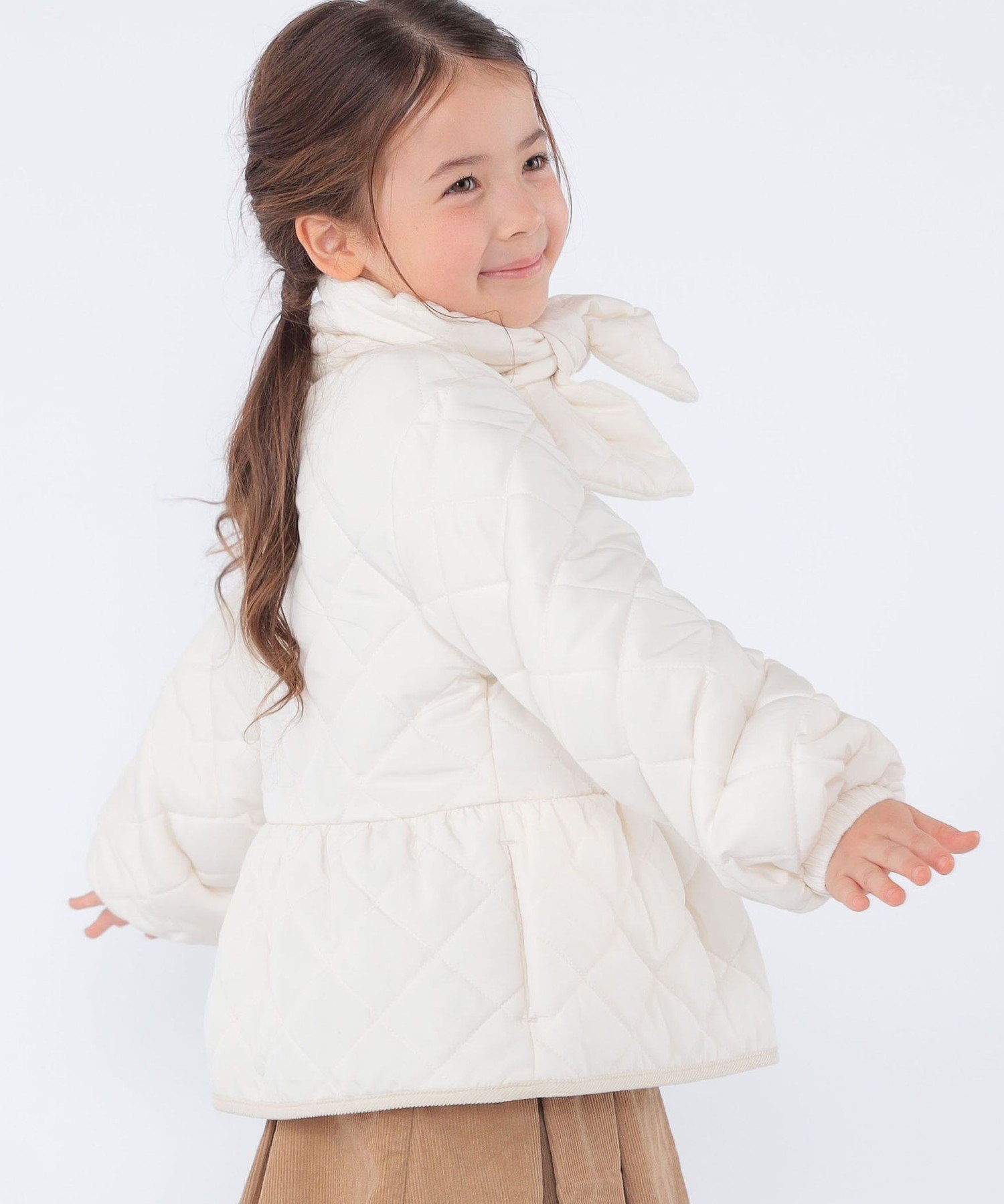 【SALE／30%OFF】SHIPS KIDS SHIPS KIDS:100~130cm /＜洗濯機可能＞ キルト ペプラム ジャケット シップス ジャケット・アウター その他のジャケット・アウター ネイビー ホワイト【送料無料】 stylife-15249784 Rakuten Fashion サンプル画像3