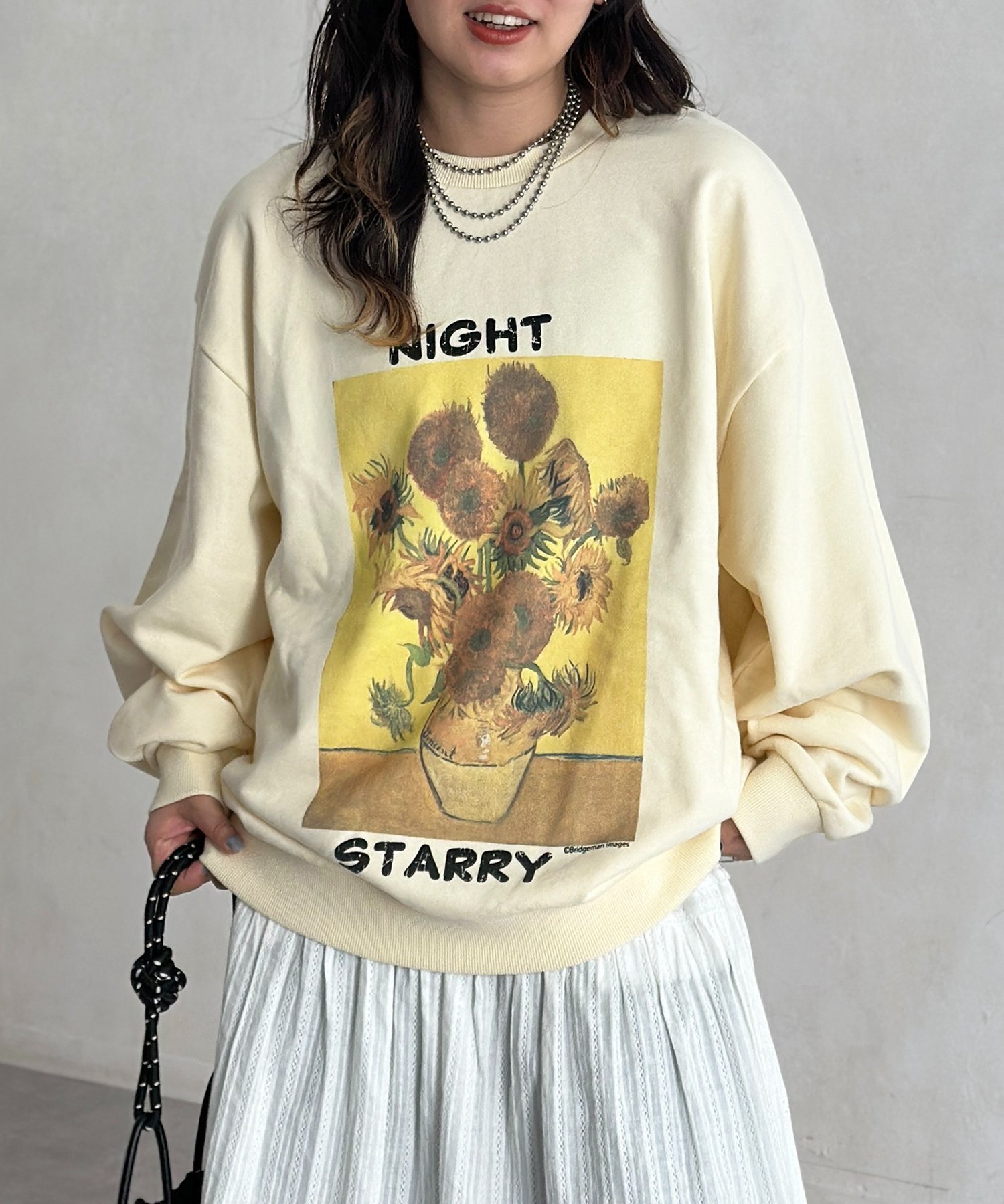 CPCM 絵画アートスウェットプルオーバー シーピーシーエム トップス カットソー・Tシャツ ホワイト グレー【送料無料】