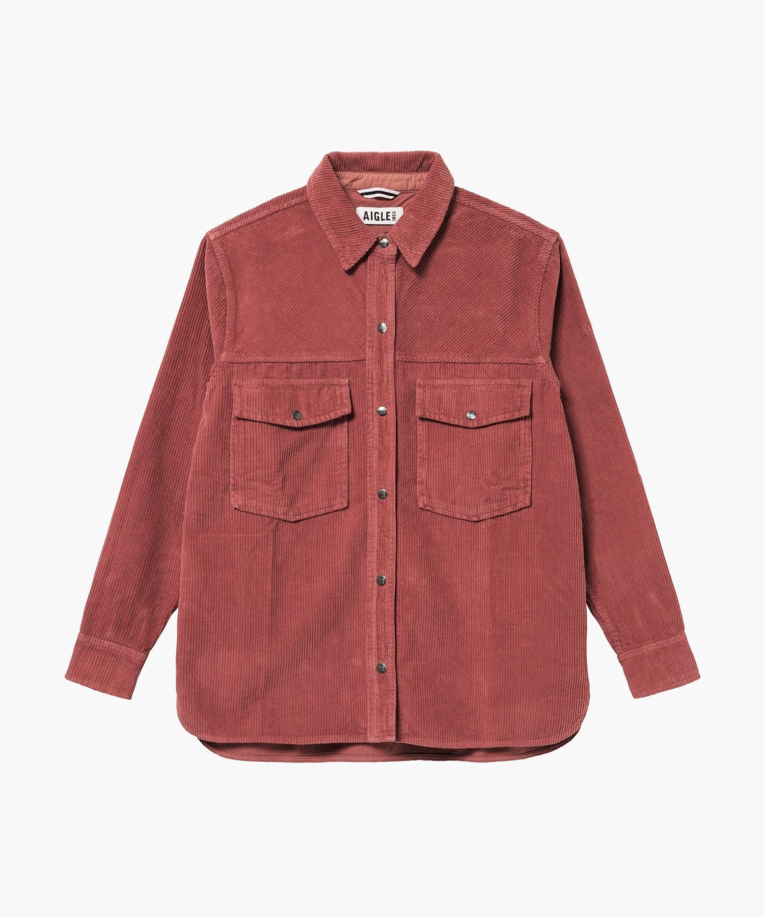 【SALE／50%OFF】AIGLE ヴィンテージ加工 コーデュロイシャツジャケット エーグル トップス シャツ・ブラウス ピンク【送料無料】