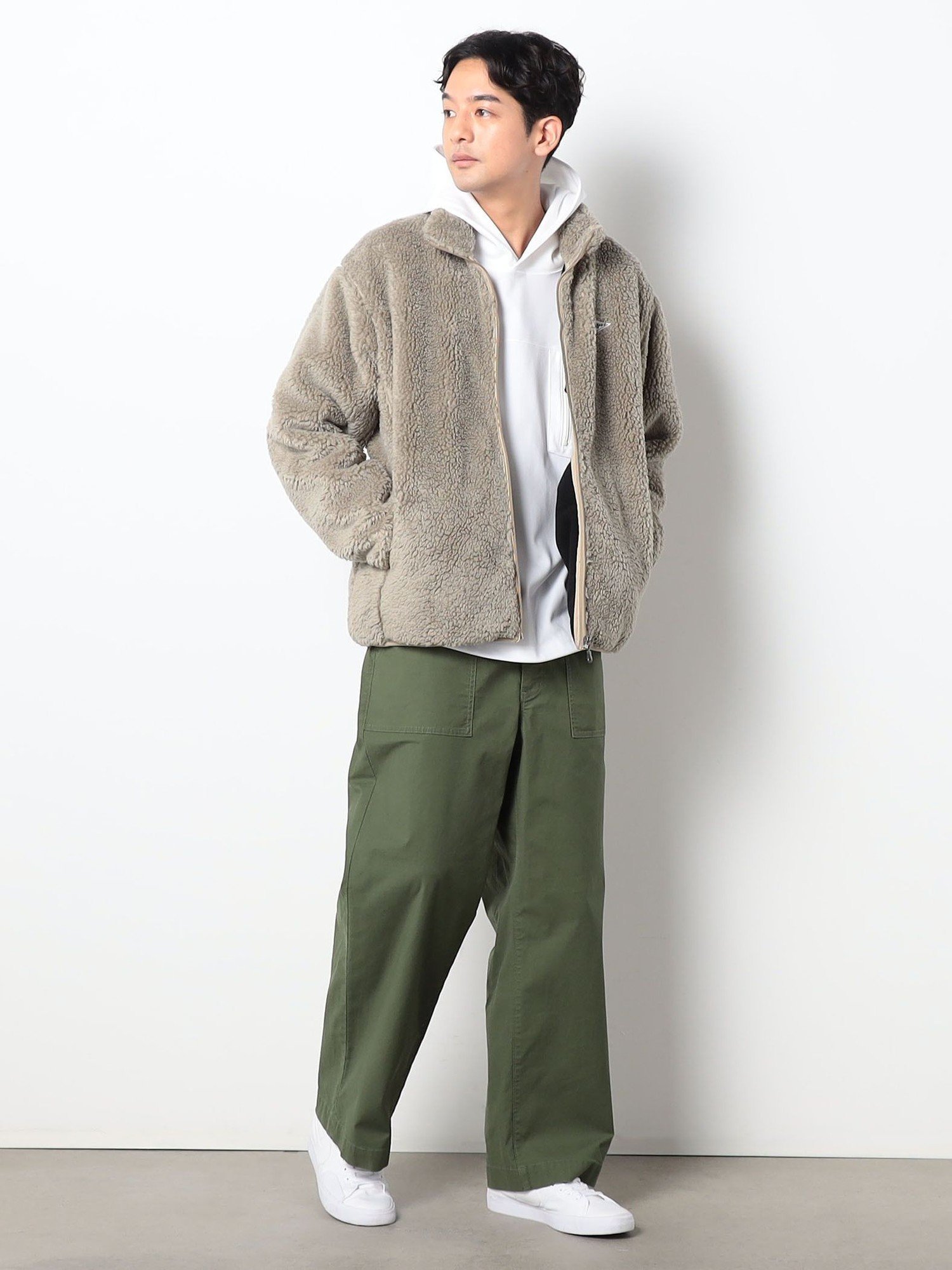 【SALE／50%OFF】Grand PARK NICOLE マイクロフリースボンディングジップブルゾン ニコル ジャケット・アウター その他のジャケット・アウター ブラック ベージュ【送料無料】