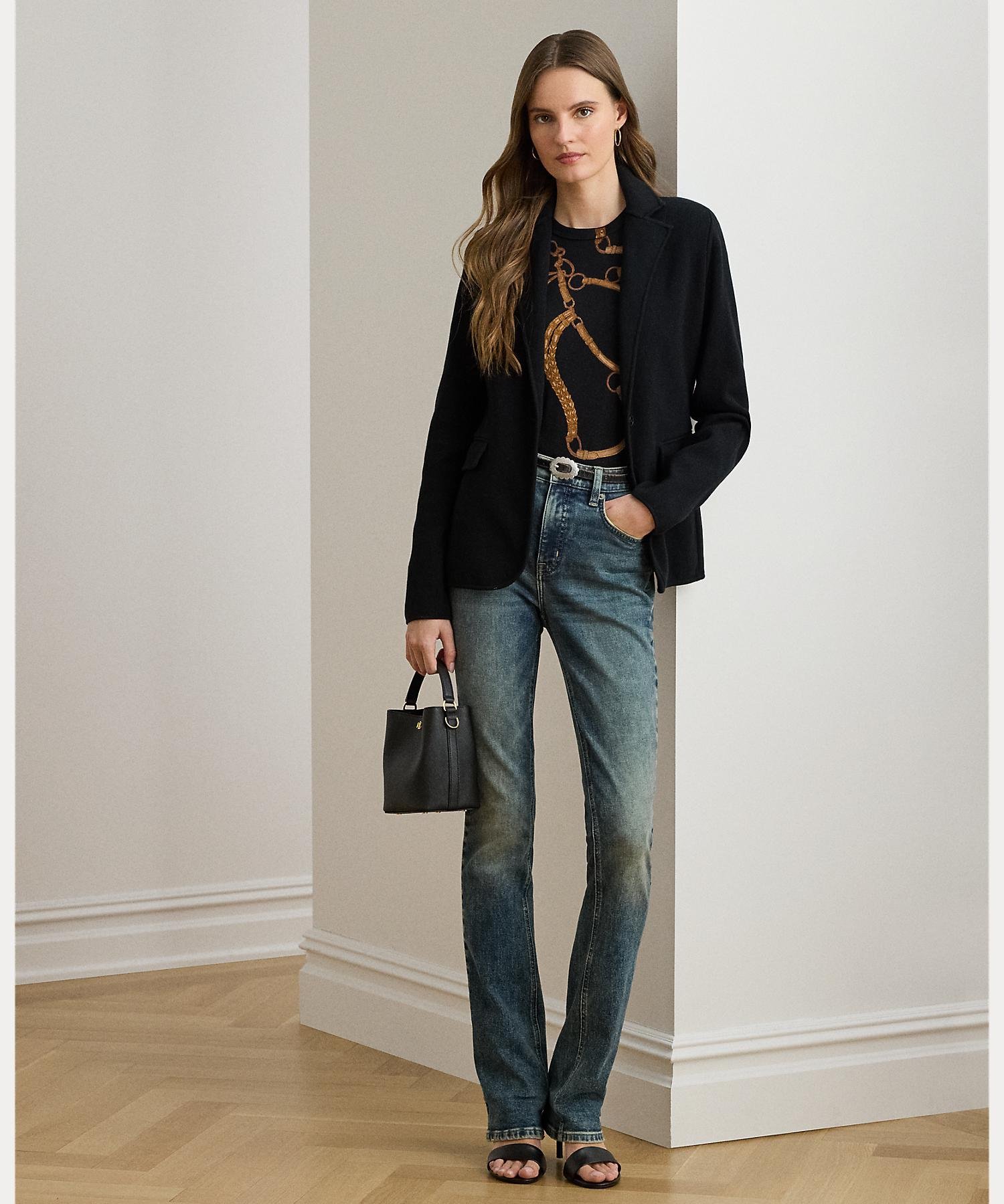 LAUREN RALPH LAUREN コットンブレンド セーター ブレザー ラルフローレン ジャケ...