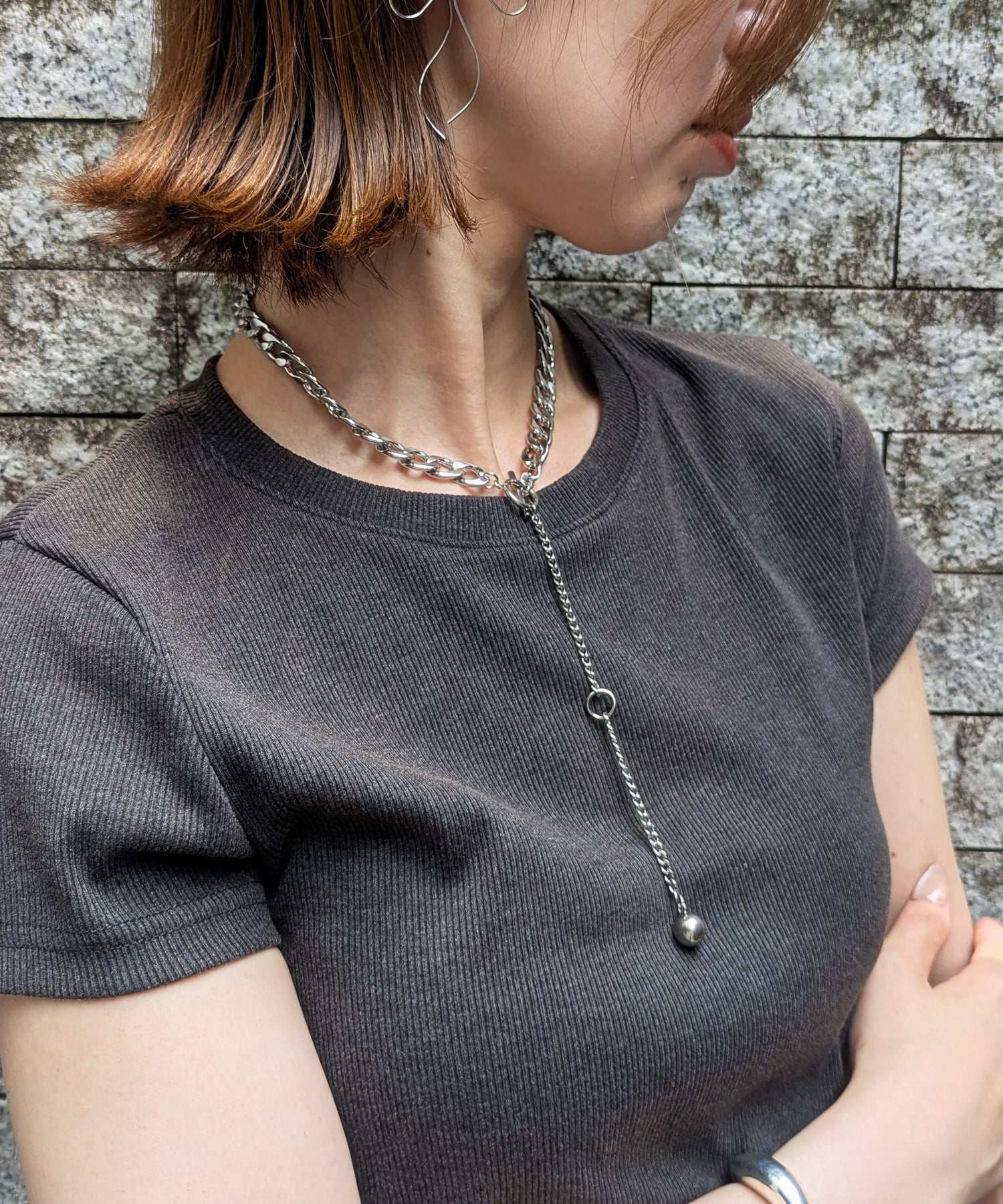 楽天Rakuten Fashion【SALE／20％OFF】styiro styiro/水や汗に強い◎金属アレルギー対応 メタルマンテルネックレス/チョーカー イストワール アクセサリー・腕時計 ネックレス シルバー