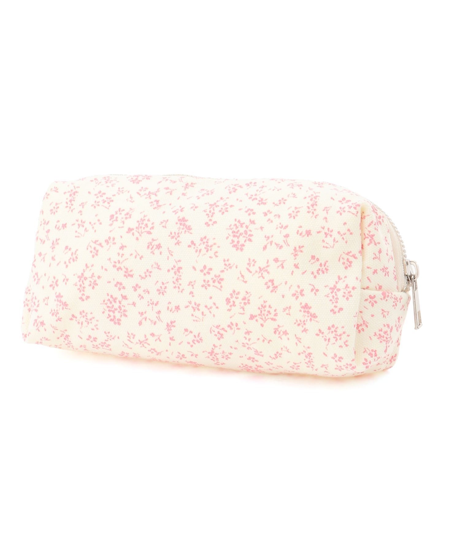 FReePLACe FReePLACe/(W)ピンクフラワーポーチ ペンケース ミニョントレフル ルームヨンマルサンセレクティッド 財布・ポーチ・ケース その他の財布・ポーチ・ケース ホワイト