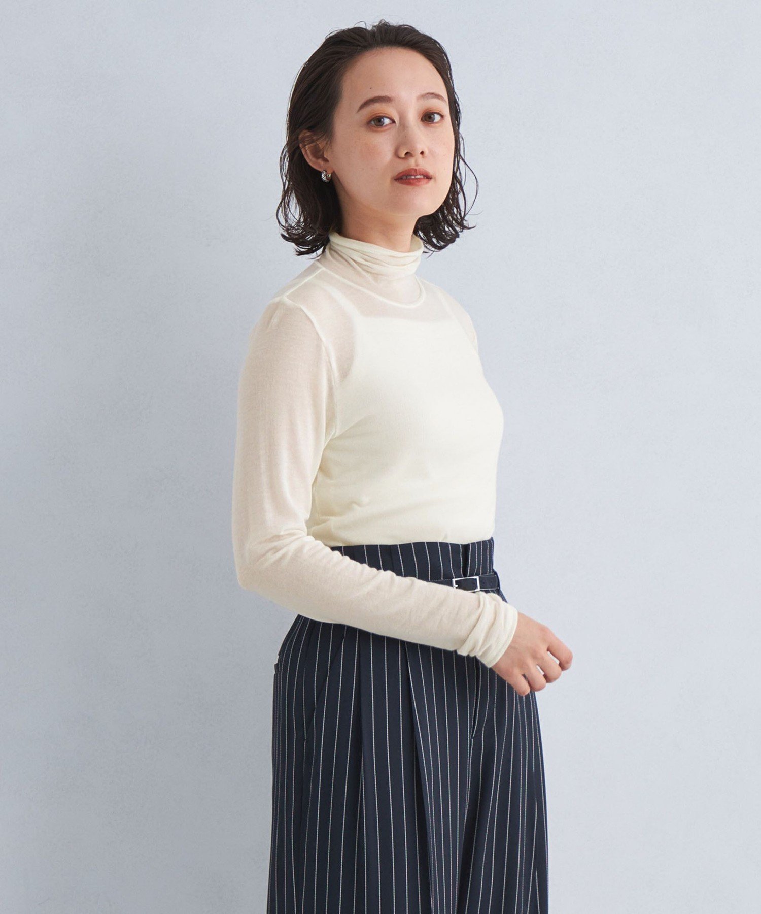 【SALE／40%OFF】UNITED ARROWS green label relaxing COMFY タートルネック プルオーバー カットソー ユナイテッドアローズ グリーンレーベルリラクシング トップス カットソー・Tシャツ ホワイト ブラック ブルー【送料無料】のサムネイル