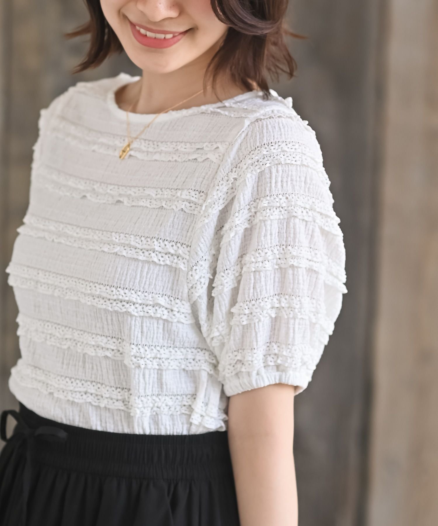 rps カットレースT アールピーエス トップス カットソー・Tシャツ ブラック ホワイト イエローのサムネイル