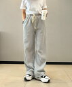 aimoha - select - aimoha -select-/スウェットワイドパンツ アイモハ パンツ ジャージ・スウェットパンツ グレー ホワイト ピン...