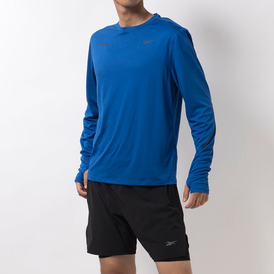 【SALE/49%OFF】Reebok スピード ロングスリーブTシャツ / SPEED LS リーボック トップス カットソー・Tシャツ ブラック ブルー