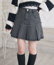 ems excite 切替フリンジプリーツミニSK レトロガール スカ...(4)