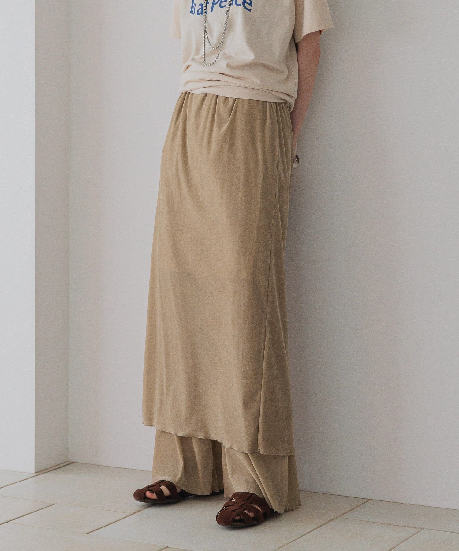 【SALE／50%OFF】LOWRYS FARM カットベロアタイトスカート ローリーズファーム スカート ロング・マキシスカート グレー ブラック ベージュ ブラウンのサムネイル