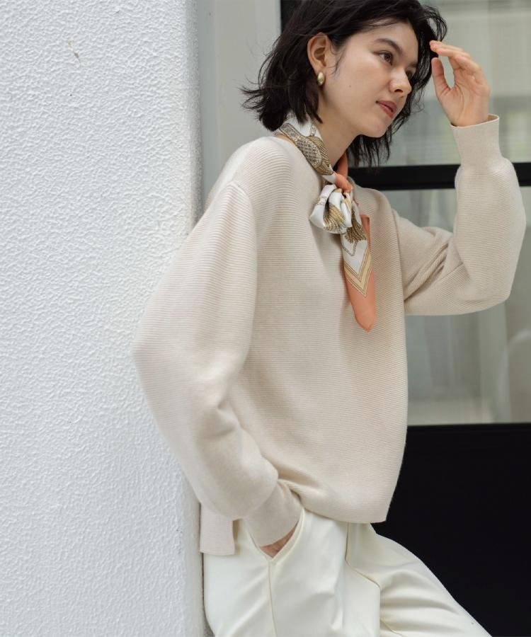 【SALE／5%OFF】OPAQUE.CLIP ラメガーターボートネックニット【洗濯機OK】 オペークドットクリップ ト..