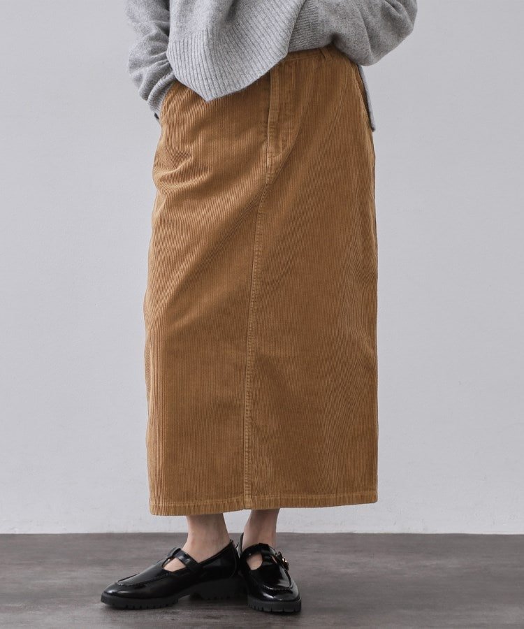 OPAQUE.CLIP コーデュロイナロースカート【洗濯機OK】 オペークドットクリップ スカート ロング・マキ..