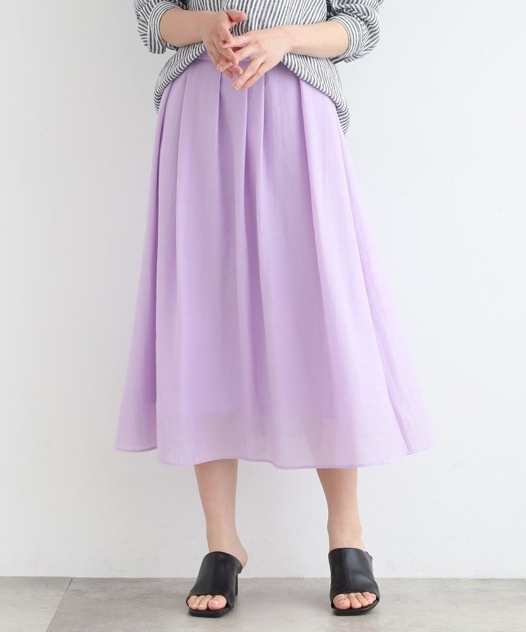 【SALE／76%OFF】INDIVI 【洗える/シアー/SETUP可能】エアリータックスカート インディヴィ スカート その他のスカート ネイビー パープル ブラウンのサムネイル